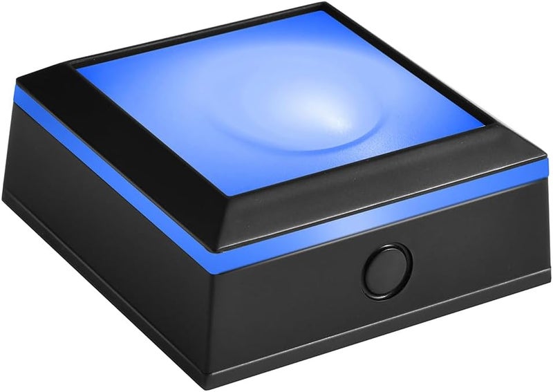 ZRENJHUS قاعدة عرض LED متعددة الألوان بإضاءة دافئة - قاعدة عرض مربعة لمجسمات الكريستال ثلاثية الأبعاد والزجاج الفني باللون الأسود مع 12 وضعية ملونة - مقعرة - Image 1